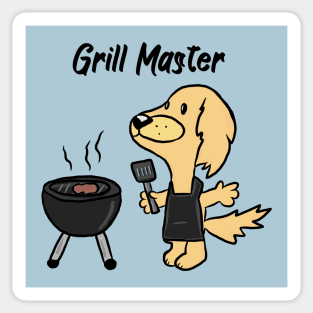 Grill Master Golden Retriever Dog Sticker